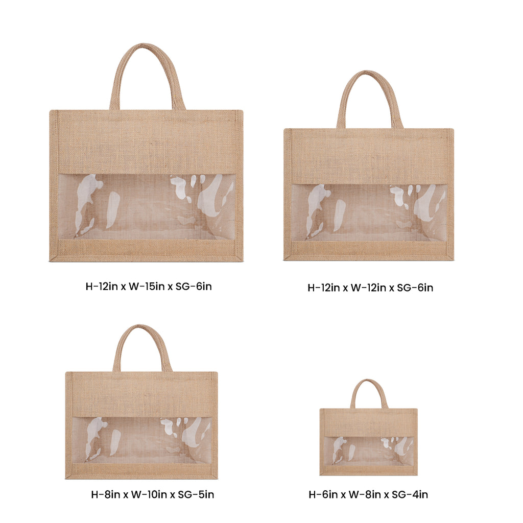 Jute PVC Window Bags (8x10x5)