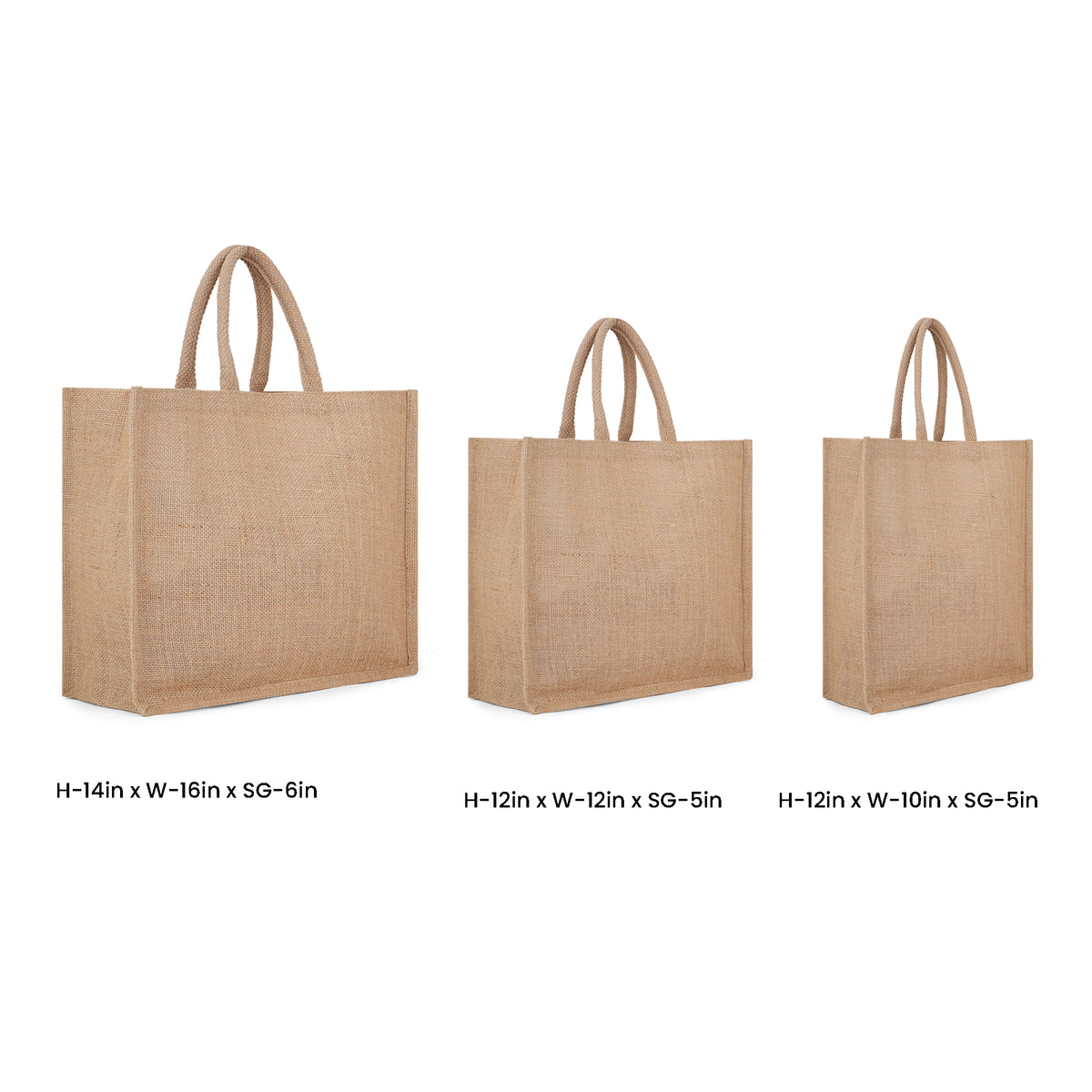 Jute Zip Bags (Sample Kit) Set of 3