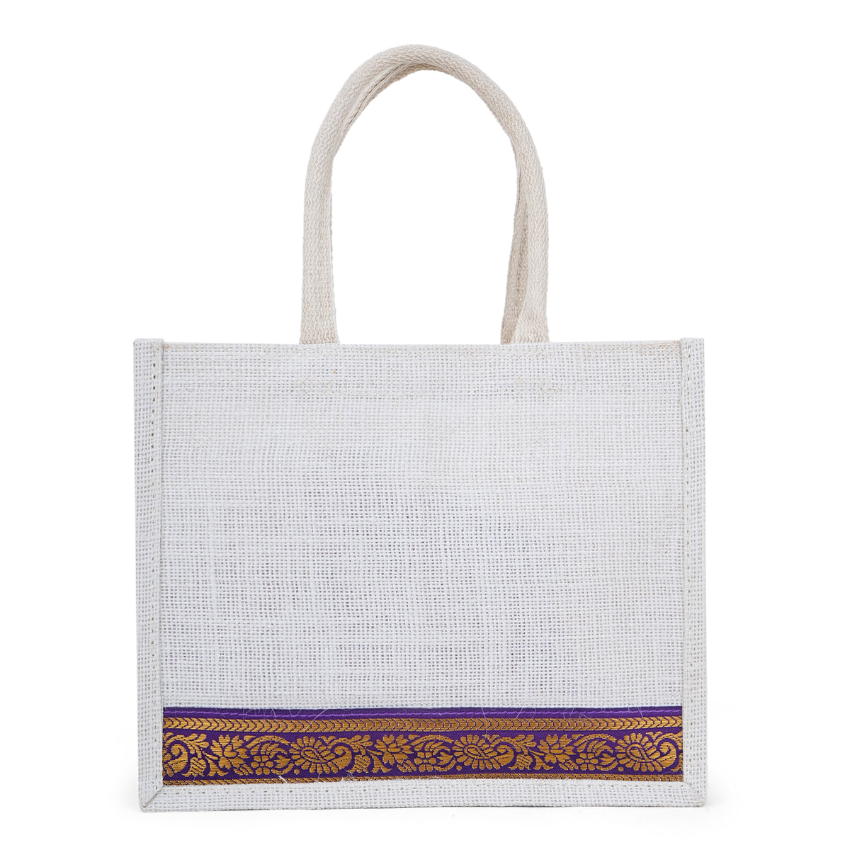 Lace Jute Bags – Bleached (10x12x5)