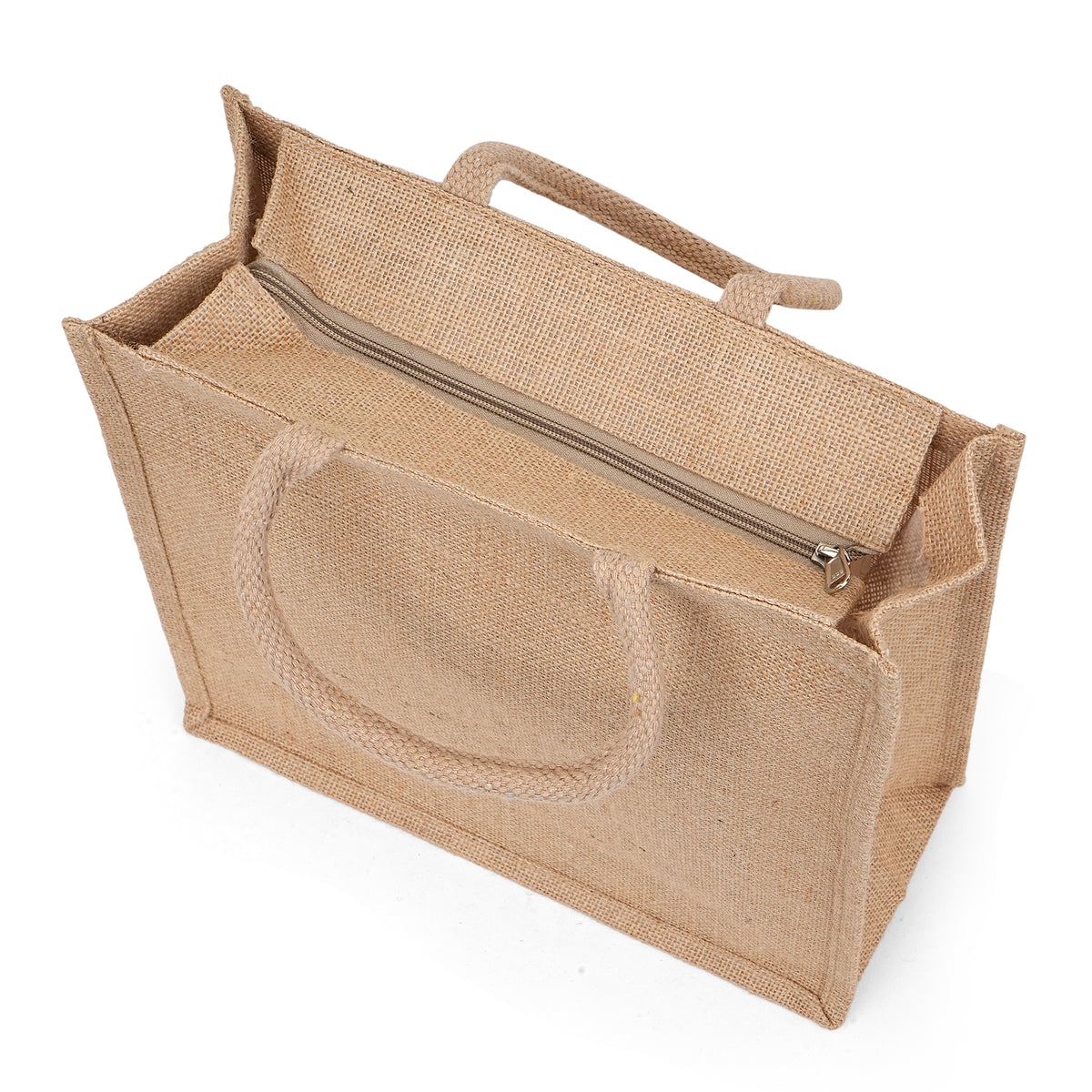 Jute Zip Bags (12x12x5)