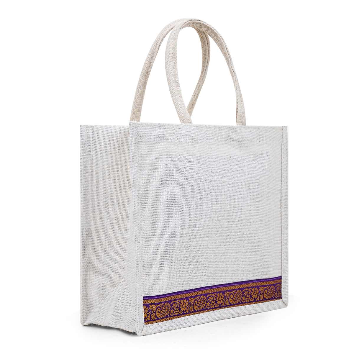 Lace Jute Bags – Bleached (10x12x5)