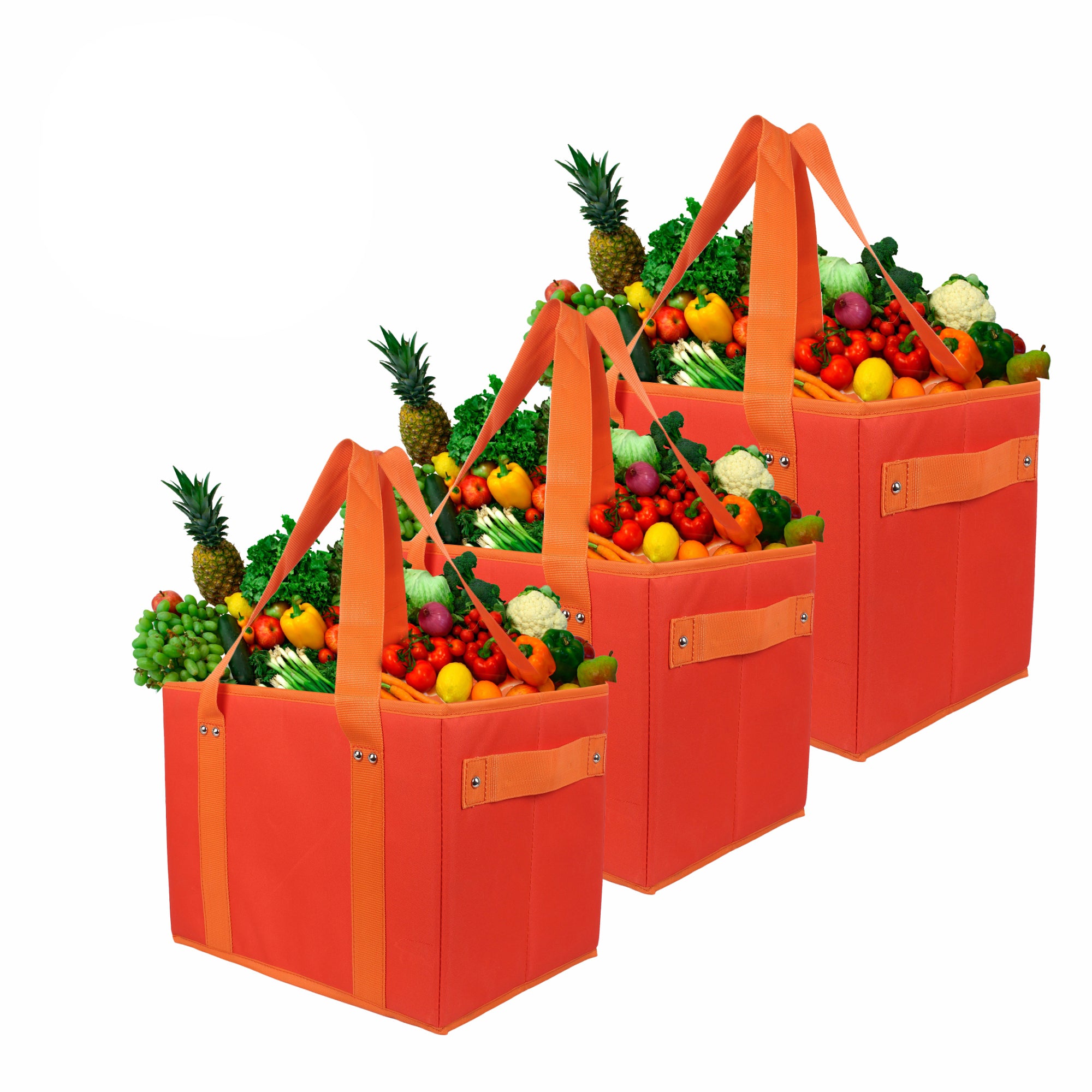 Heavy-Duty Microfiber Grocery and Vegetable Shopping Bag - Red