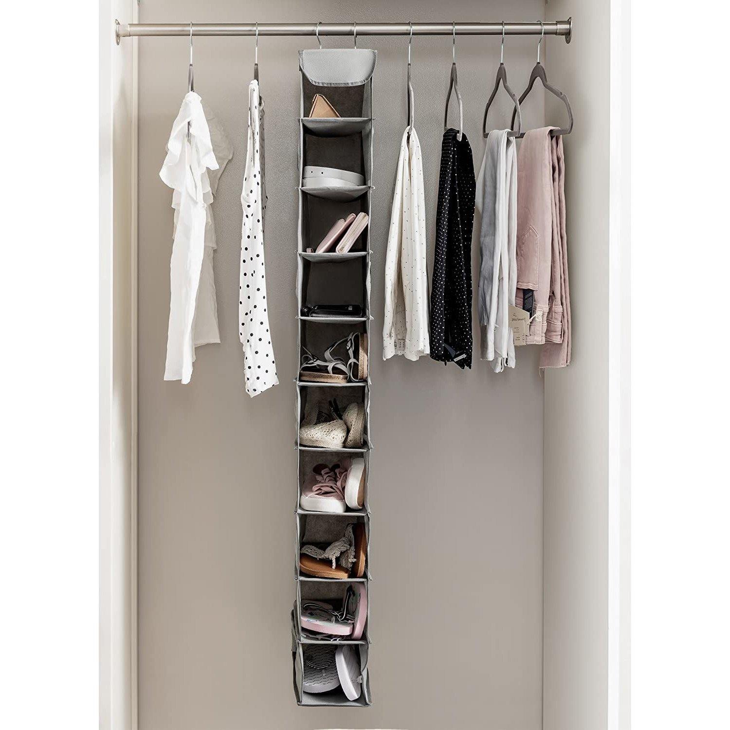 MISSLO Over The Door Shoe Organizer Hanging Closet Holder Hanger Storage Bag  Rack with 24 Large Mesh Pockets Gray  Amazonin Home  Kitchen