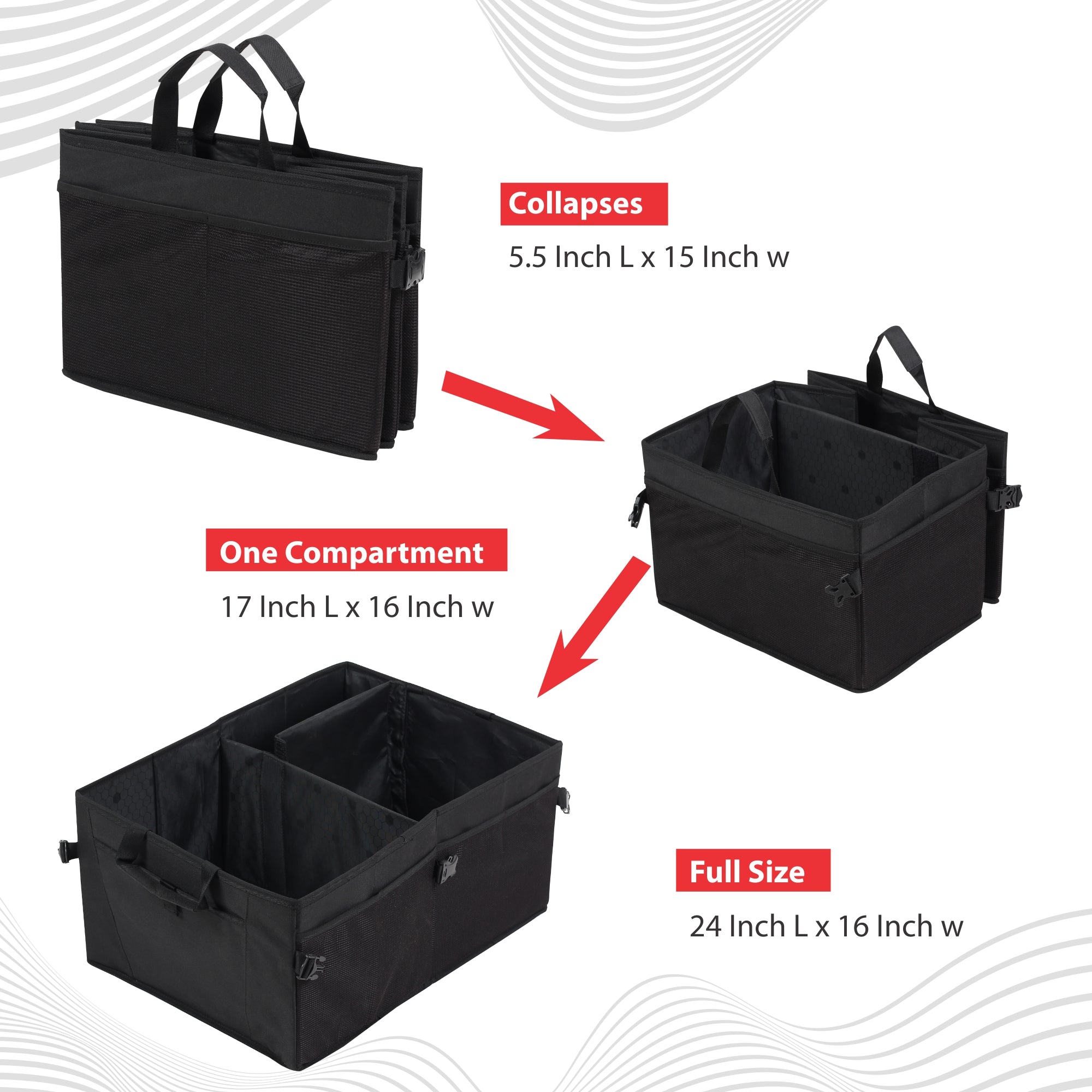 Car Trunk Organizer for Car SUV Storage With Handles Multi Pockets Org –  Double R Bags