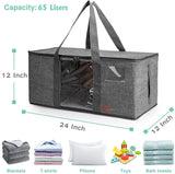 Large Storage Bags Organizer for Clothing Blanket Bedding Books Document Toy Storage Heavy Duty With Zippers Clear Window