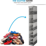 Double R Bags Hanging Shoe Organizer for Closet with Side Mesh Pockets 10 Shelf Pack Of 1 Grey - Double R Bags