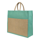 Jute Grocery Shopping Bags for Carry Milk Fruits Vegetable with Reinforced Handles (Pack of 2)